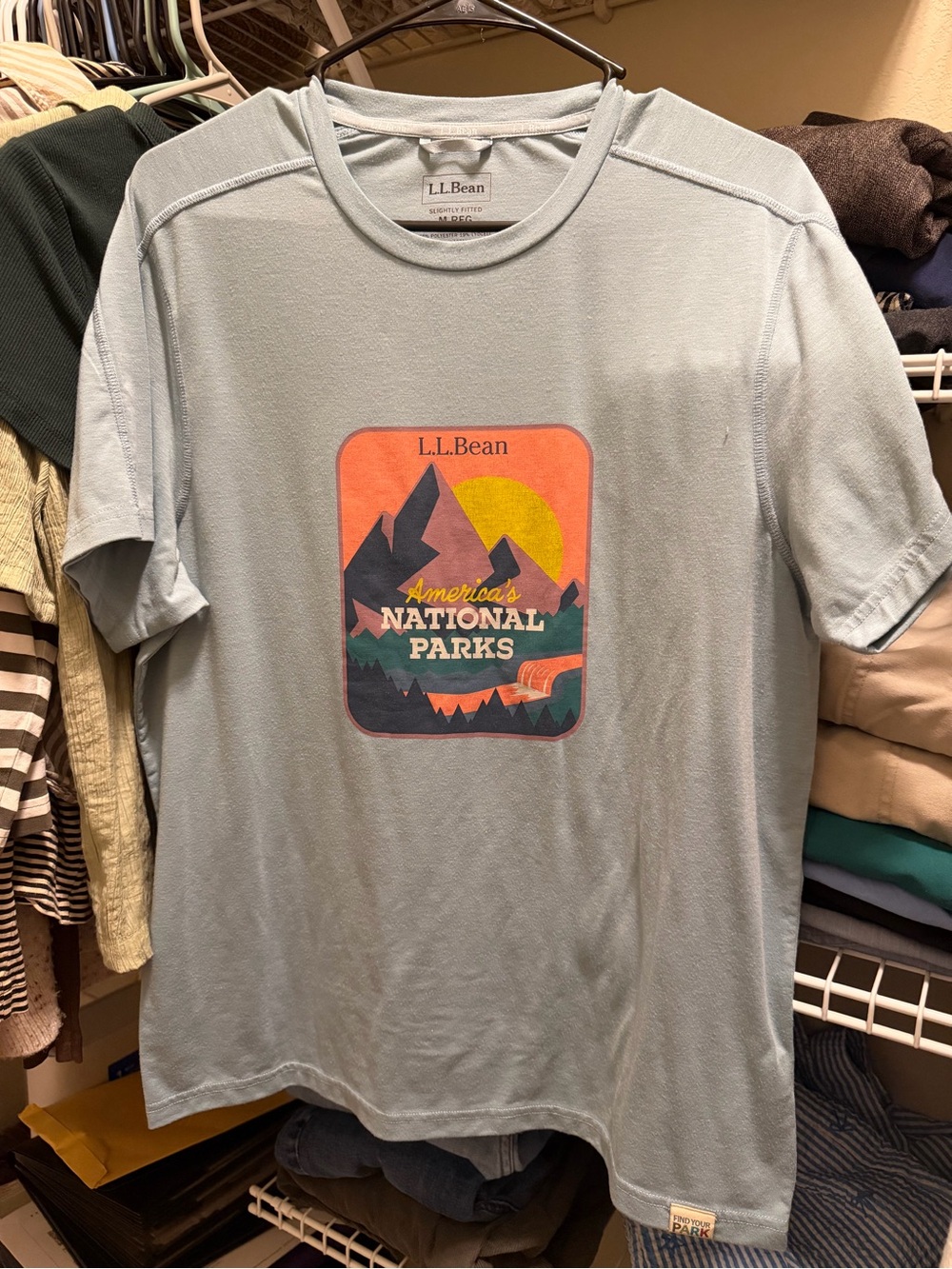 L.L. Bean Light Blue Short-Sleeve 'America's National Parks' Graphic Tee